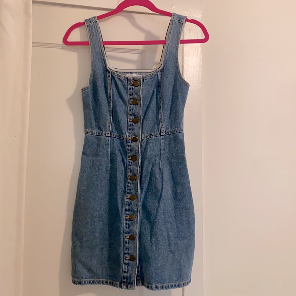 Jean mini dress, Urban outfitters